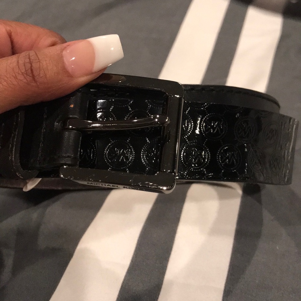 Michael Kors Black Patent Leather Belt